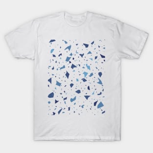 Terrazzo Pattern White Blue T-Shirt